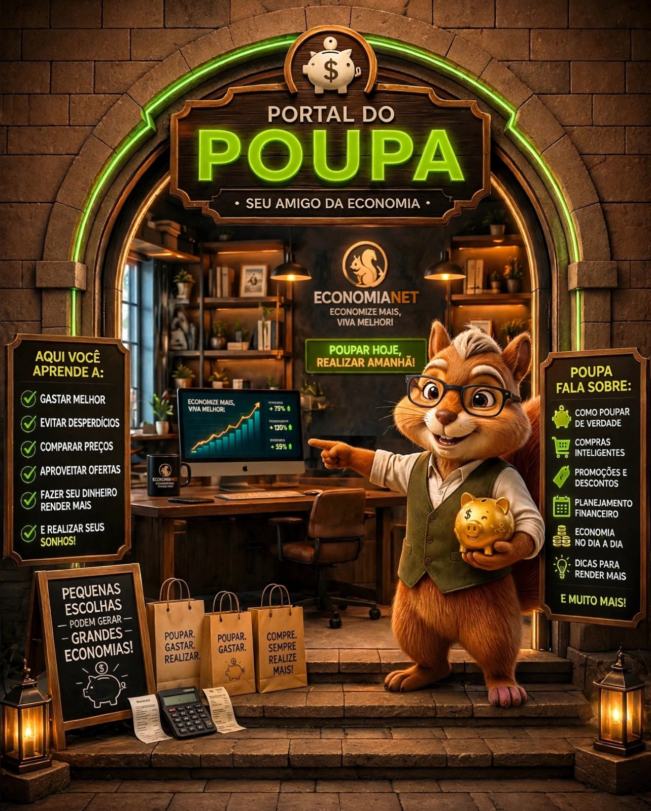 Portal do Poupa Mascote Oficial Universo EconomiaNet