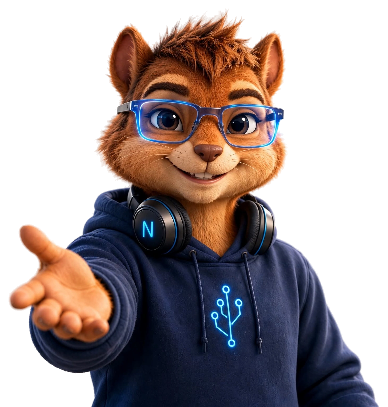 Avatar redondo de Niko, mascote de tecnologia do Economianet